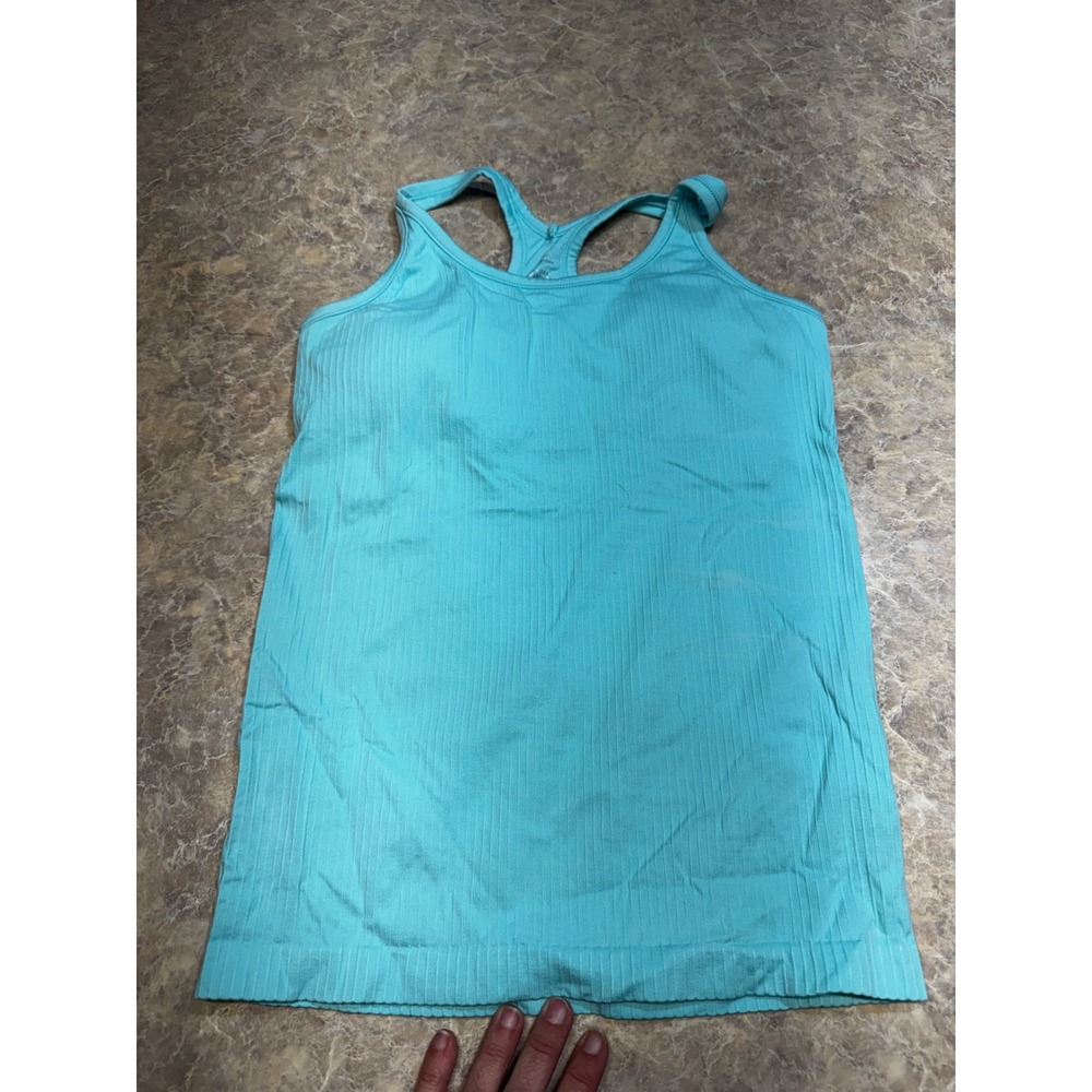 Unbranded Turquoise Ribbed Racerback Activewear Tank Top Medium 4N15